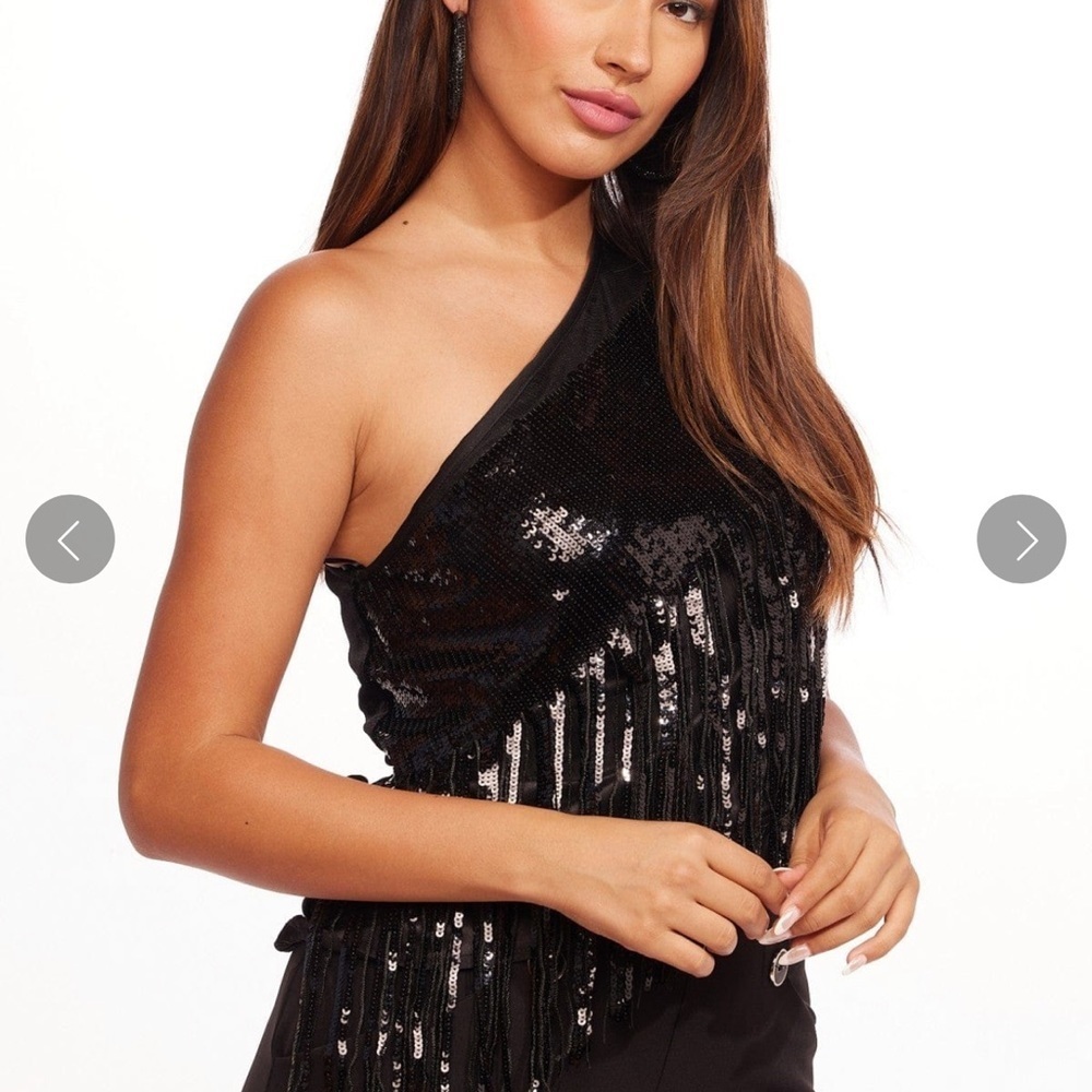 Nwt Eva Franco, Zoom Sequin One-Shoulder Top